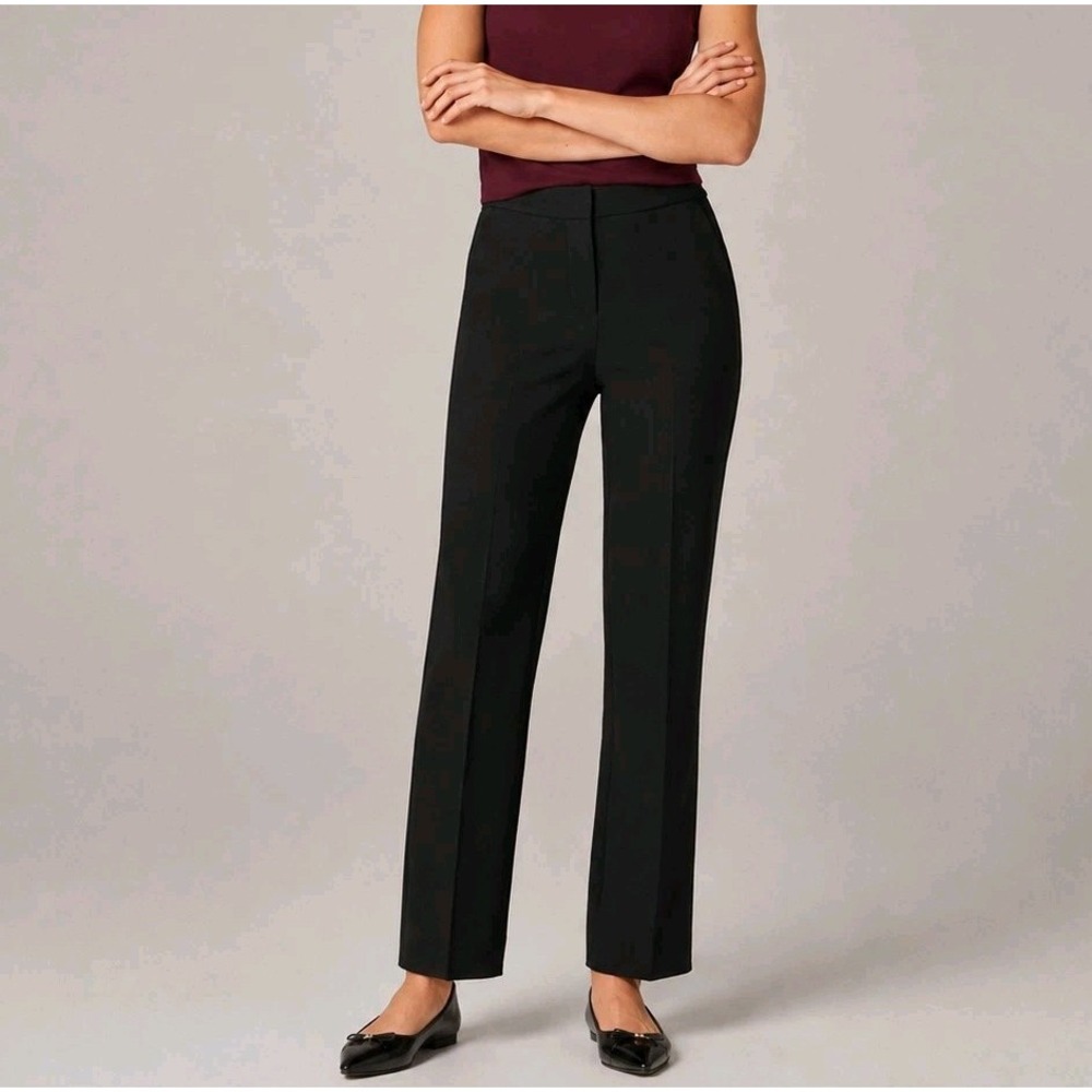 J.Crew Kate Pant Womens 00 Black Four Season Stretch Straight Trouser CC441 NWT